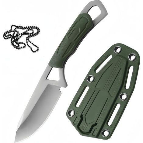 Couteau de poche fixe mini-outil multifonction portable avec chaîne pour le jardinage, le camping, la randonnée et la survie en pleine nature