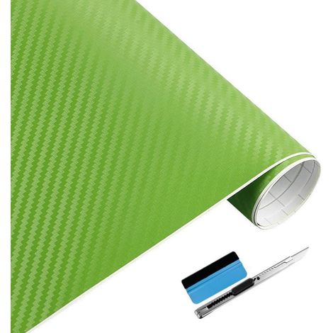 3D Carbonfolie Grün 50x152cm mit Werkzeug, blasenfrei, repositionierbar (1/5)