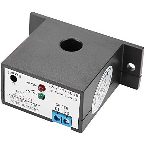 Ej.Life 240V AC/DC 0,2-30A AC Stromerfassungsschalter，	 SZC23-NO-AL-CH Einstellbarer Normalerweise offener Stromerfassungsschalter für Wechselstrommessung und -überwachung，AC-Motorüberlastungsschutz
