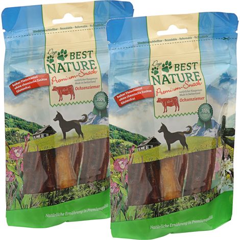 Best Nature Premium Snack für Hunde, 2x 100g - Ochsenziemer