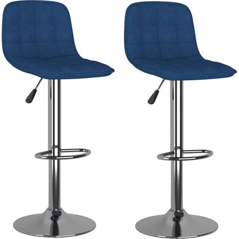 Maison Exclusive - Barhocker 2 Stk. Blau Stoff
