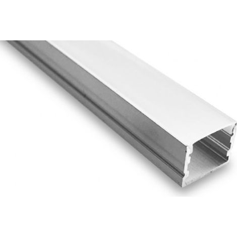 Nobile illuminazione profilo in alluminio superficie 2mt diffusore opale per strip led 230 barra/strip/25/s
