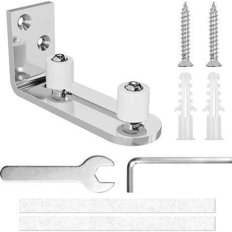 Guide Porte Coulissante Sol Guide de Plancher de Porte de Grange Rouleau Réglable Guide au Sol 8 en 1 Ajustable Guide de Plancher Mur/Porte Guide de Rail Porte Coulissante Réglable pour Porte (1/5)