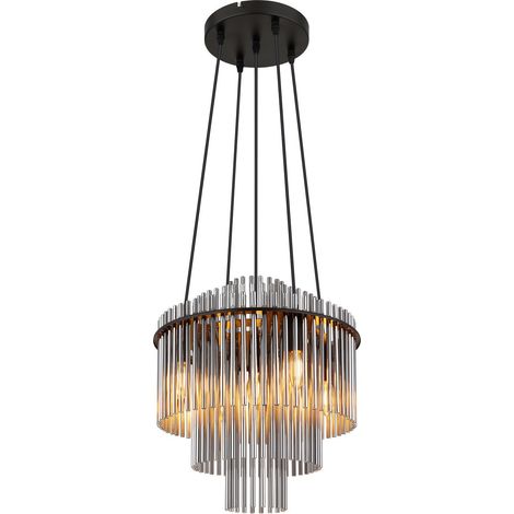 Globo - lámpara colgante - GORLEY - negro - vidrio - Ø 40cm - E14 (1/5)