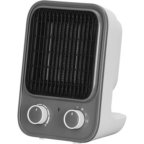 Junco Keramik-Heizlüfter, grau/weiß, 1500W, Kippschutz, 22x15cm