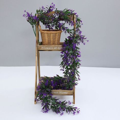 Plante Artificielle Tombante Interieur Exterieur, 2 Pièces Fausse Plante Suspendue Decoration Mariage Balcon Jungle Chambre Terrasse Maison,Violet (1/5)