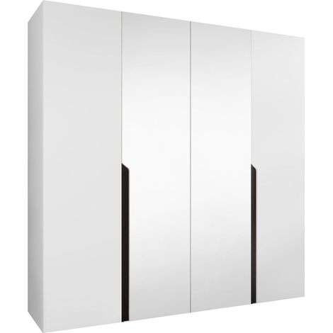 Armoire Hartford 586, Blanc, 202x200x52cm, Portes d'armoire: Avec des charnières, Nombre d'étagères: 0 (1/5)