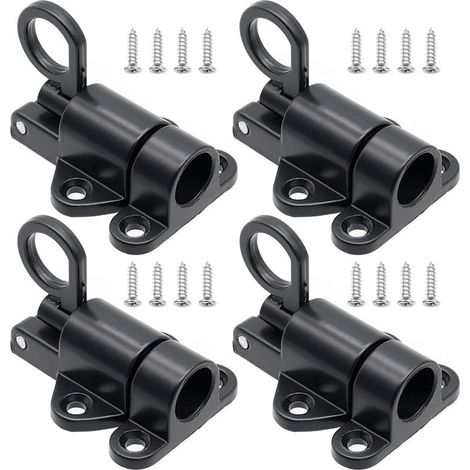 4 Pièces Loquet de Porte en Alliage D'Aluminium, Ensembles Loquet à Fermeture Automatique, Verrou Porte à Rebond avec Vis, pour Fenêtres, Portes en Bois, Portes D'armoires, Portes-fenêtres, Penderies (1/5)