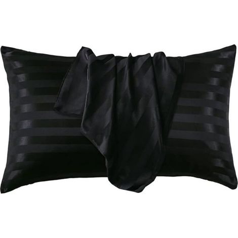 Taie Oreiller - Satin Microfibre 50 X 75 Cm - Pour Cheveux Et Peau - Lot De 2 (1/5)