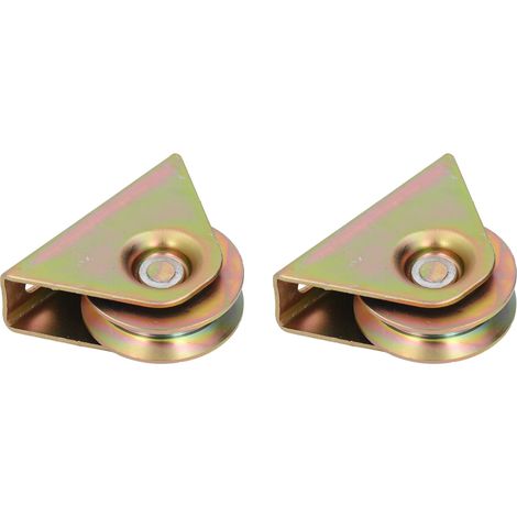 2 Pcs Poulie à Gorge Type V Galvanisée Acier Alliage pour Porte Coulissante et Chariot 48mm (1/5)
