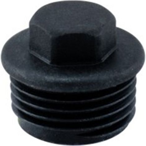 Bouchon mâle hexagonal (sachet de 50 unités) - 1/2" - Noir, ABRISA