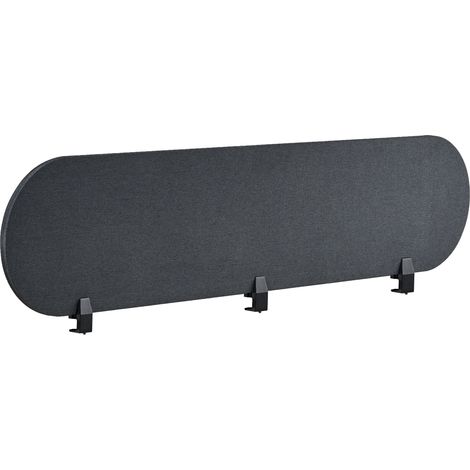 Séparateur de Bureau en PET Acoustique Recouvert de Tissu 180 x 40 cm Gris Foncé Sparky