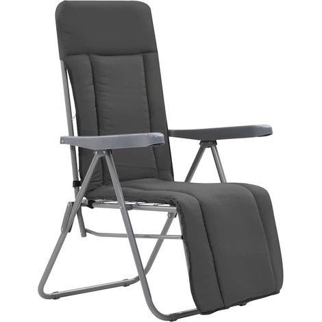 Maison Exclusive - Sedie pieghevoli con cuscini, 2 pezzi, grigie (1/5)