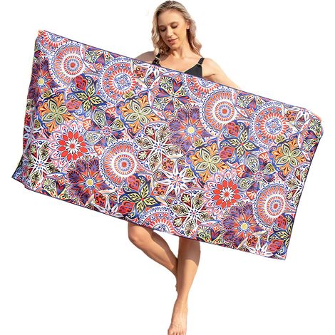 1 Serviette de plage, microfibre, séchage rapide, sans sable, 80x160cm, piscine (1/5)