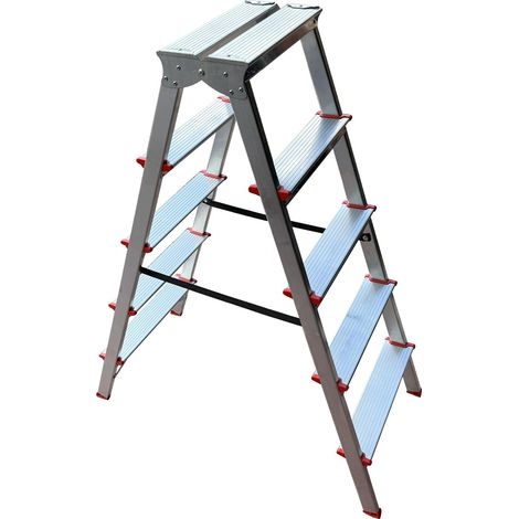 MTRA Escabeau double marchepied en aluminium 5 marches