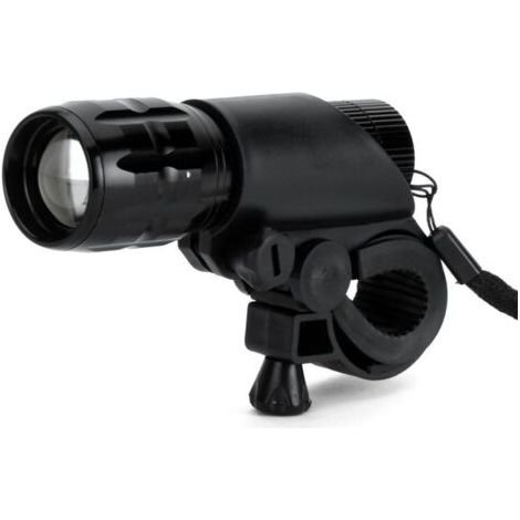 Lampe de vélo, lampe torche 7W à faisceau réglable, 2000 lumens, 3 modes, support pour lampe torche LED (noir) (1/5)