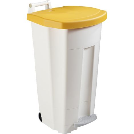 Poubelle 90 litres Rossignol tri sélectif rectangle à couvercle jaune