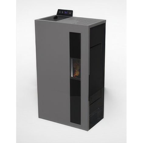 Stufa a Pellet Ventilata Slim Bronte 5 Antracite 49 kW Classe A+ 4 Stelle 49 cm