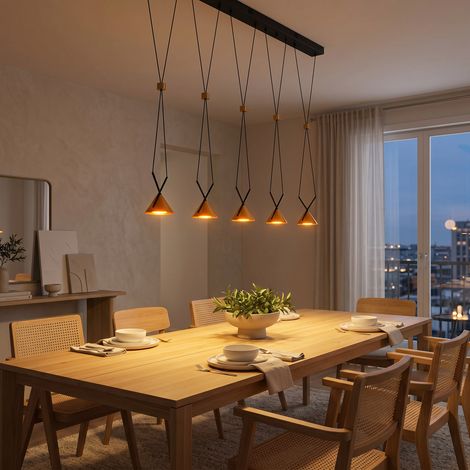 Lampe Suspension Led Elina 5 Spots 15W Lumière Chaude
