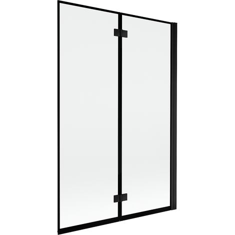 Mexen Mist mampara de baño de 2 hojas derecha 120 x 150 cm, marco negro, negro - 8A9-120-002-70-70-P (1/5)