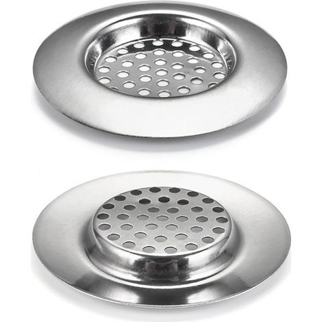 Lot de 2 filtres en inox pour évier et douche, tamis de vidange (1/5)