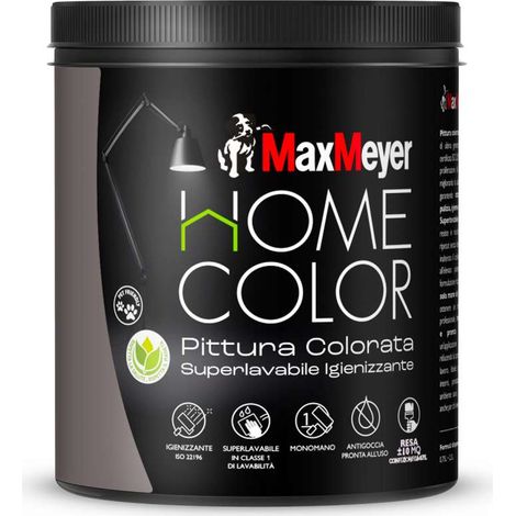 MaxMeyer Idropittura Superlavabile 0,75L Colore Smoke Home Color Finitura Opaca (1/4)