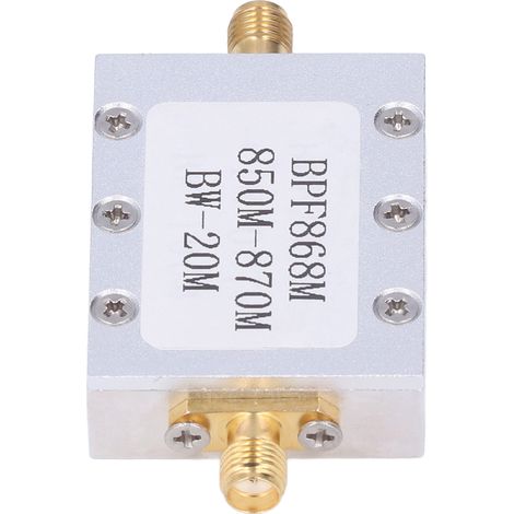Filtre Passe-Bande SMA 868 MHz pour Applications FM 850-870 MHz avec Boîtier de Protection