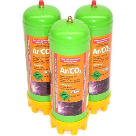3 x Einweg Schutzgasflasche 2.2L CO2 Argon Mischgas 51601 Gas Flasche Schweißgas (1/3)