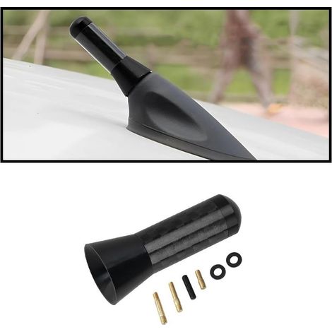Antena corta para coche, antena de radio corta amplificada universal para coche, antena de repuesto para estéreo de coche FM/AM para todos los coches, vehículos y camiones (negra). (1/4)