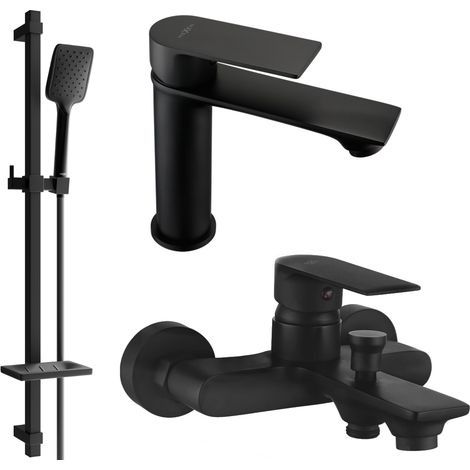Mexen Royo DQ62 Badewannenset, Schwarz - 72203DQ62-70