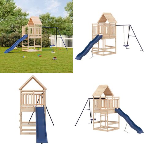 Spielturm Massivholz Kiefer - Holzspielplatz - Spielturm - Kiefernholz - Kinderspielgeräte - Gartenspielplatz - Home & Living