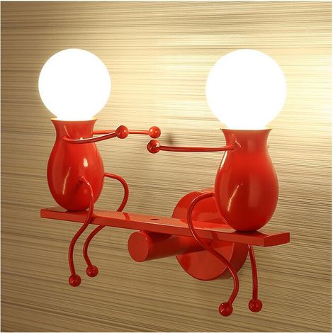 Applique Murale Chambre Créatif Lampe de Murale en Métal Intérieur E27 Rouge pour Bar Café Restaurant - 1 Pcs (1/2)
