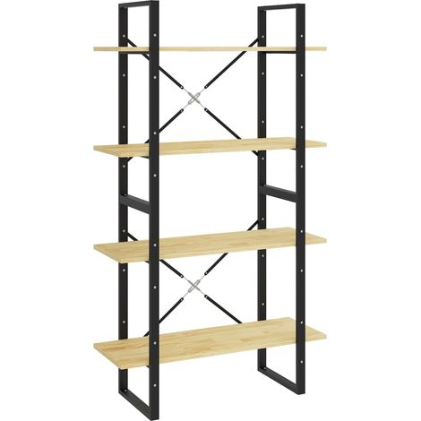 Bibliothèque à 4 niveaux，Armoire à Livres 80x30x140 cm bois de pin massif CFW8727060 (1/5)