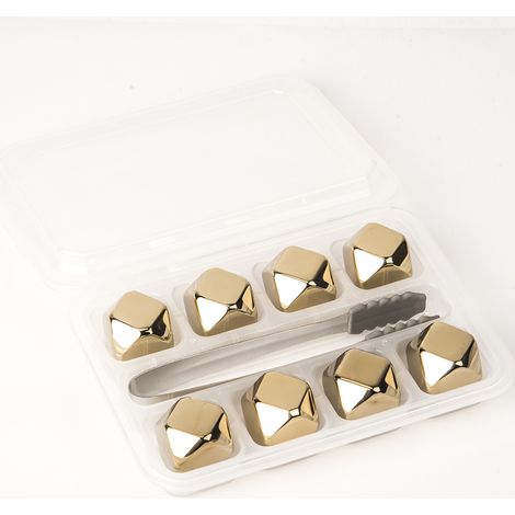 Glaçons Réutilisables - Acier Inoxydable 304 Forme De Diamant - Pour Whisky Vin Café Glacé - Lot De 8 (1/5)