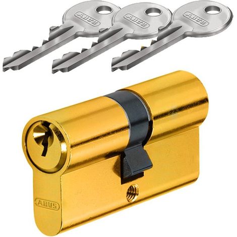 Cylindre de Securite ABUS E50 Profil Europeen Anti-Crochetage Anti-Percage 3 Cles Toutes Dimensions Taille - 40x40mm Or (1/5)