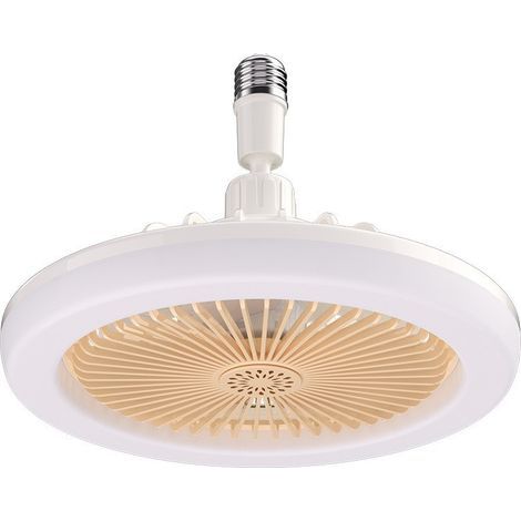 Avec lumière et télécommande ventilateur de plafond ventilateur de plafond silencieux avec minuterie chambre avec lumière ventilateur mural portable enfichable(couleur crème) (1/4)