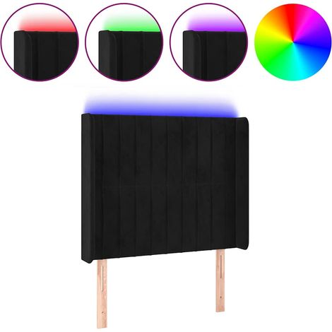 Maison Exclusive - Cabecero con LED de terciopelo negro 103x16x11 (1/5)