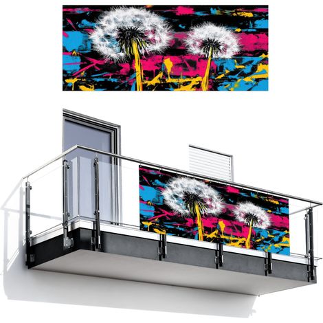 PANTALLA DE PRIVACIDAD PARA BALCÓN Arte callejero - Colorido - Pared 300x120 (1/4)