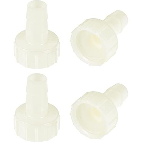 Raccord à barbes ABS, 10 mm x filetage femelle G1/2, adaptateur de tuyau, blanc, lot de 4 (1/5)