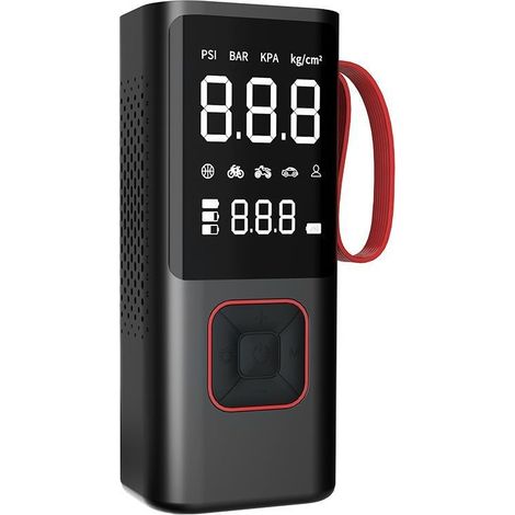 Tragbarer Reifenfüller-Luftkompressor, tragbare Autoreifen-Luftpumpe, DC 12 V und 2000 mAh, viermal schneller aufpumpen, tragbare Fahrradreifenpumpe mit Manometerlampe, geeignet für Auto, Motorrad, Ba (1/5)