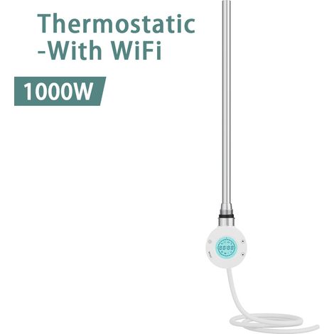 NRG Smart WiFi Thermostatic Electric Heating Element for Heated Towel Rail Radiator 1000W White
