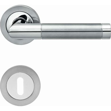 Drückergarnitur auf Rosette Schlüssel L BE700A KARCHER DESIGN Edelstahl poliert satiniert - BE700A-BB0-73