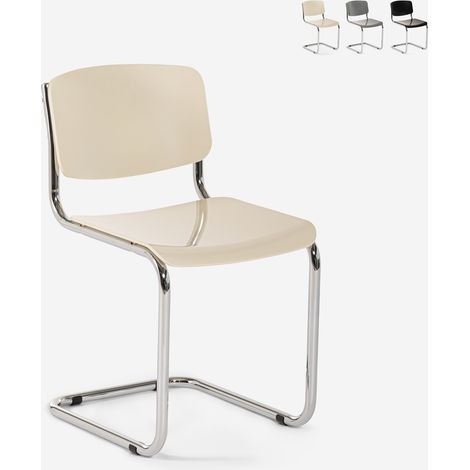 Sedia sala da pranzo riunioni ufficio design moderno a sbalzo Erys Light - Bianco