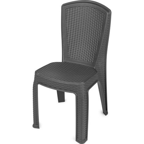 Garronda Chaise de Jardin Extérieur Empilable Plastique Anthracite GD-0271 (1/5)
