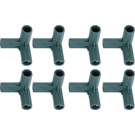 8 Stück 3-Wege-Gewächshausrahmenverbinder, 16-mm-Winkelverbinder für Gartenrahmen, Gewächshausrahmen, Rasenzäune, Gewächshauszubehör (1/4)