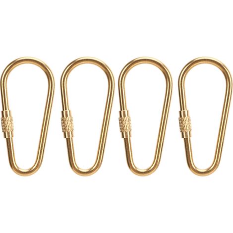 Lot DIY 4 pièces crochet porte-clés à vis en laiton, clip serre-clés pour accrocher clés bouteilles tentes (1/5)