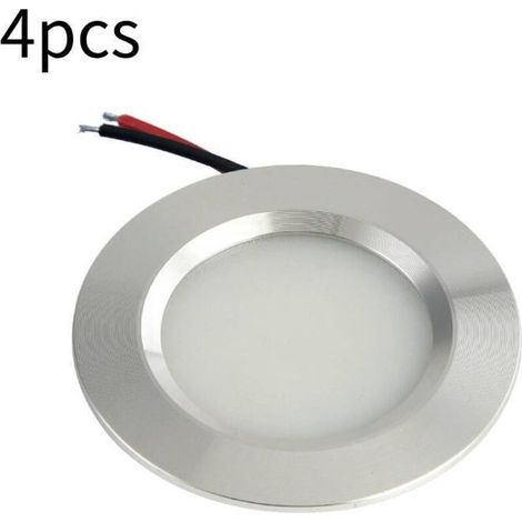 Set mit 4 Einbau-LED-Strahlern (3 W, 12 V), warmweißes Licht (3000 K), runde, dimmbare Einbau-LED-Strahler (240 Lumen, warmweiß) für Küche, Bad, Wohnzimmer, Hütte, Boot und Auto (1/4)
