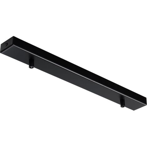 Binario Rettangolare Multicavo 2 Luci In Ferro Laccato Nero 50 Cm (1/2)