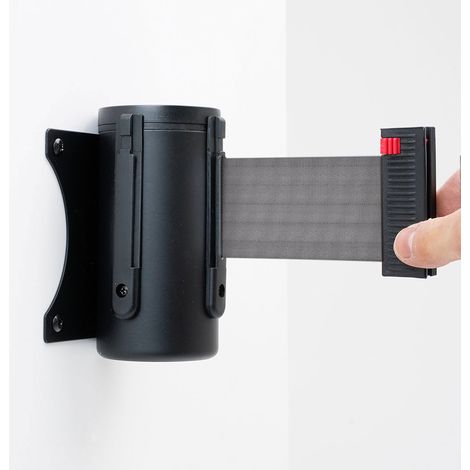 Tendinastro da Parete 3 m con Clip di Chiusura Nastro Grigio (1/5)