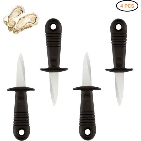 4 coupe-huîtres en acier inoxydable avec poignée antidérapante - Outils spéciaux pour fruits de mer (1/5)